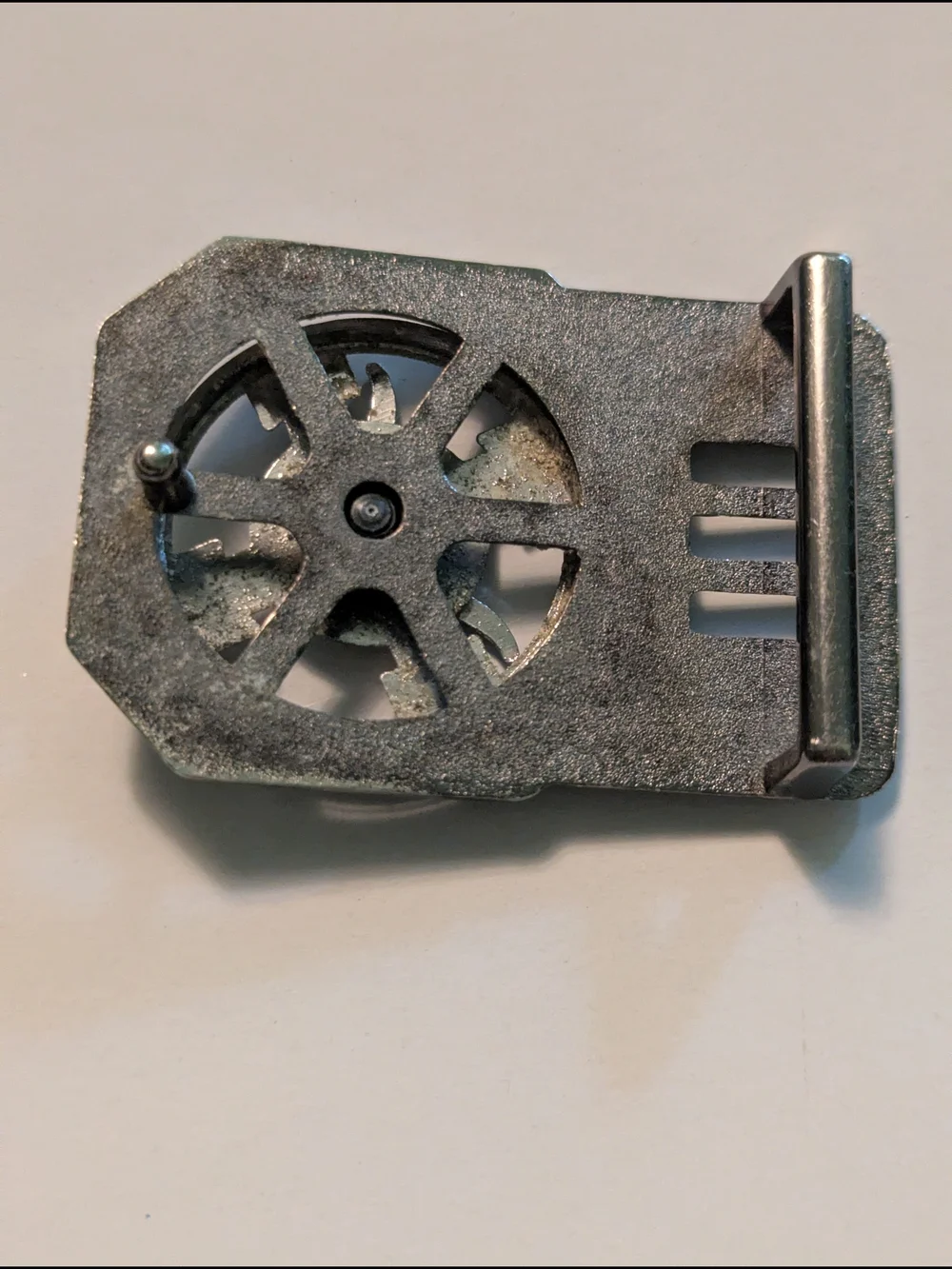 Silver Tone Longhorn Belt Buckle Men's Spinning